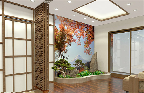 Tiểu cảnh cầu thang ấn tượng cho nhà phố